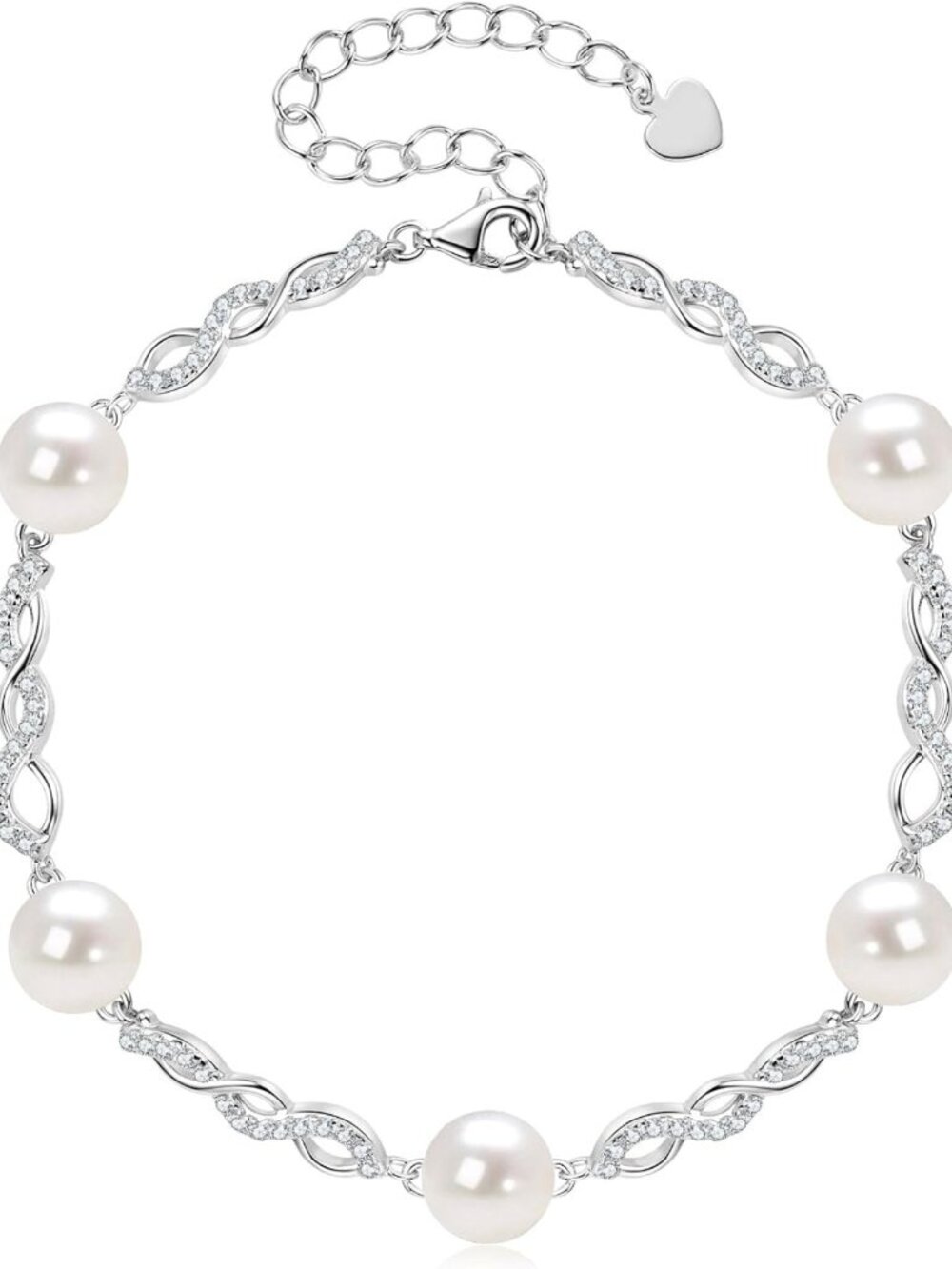 Elegant 8mm Freshwater Pearl Infinity Bracelet - Perfect Gift for Women